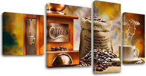 Obraz na stenu 4 dielny KUCHYŇA KU041E40 - 90x50 cm