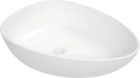 Deante Alpinia, asymetrické umývadlo na dosku 470x350x140mm, biela lesklá, DEA-CGA_6U5S