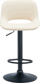 Barová stolička Camden - koženka, čierny rám - Krémová