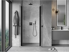 Mexen MIST, 2-krídlové sprchové dvere (d+d) 85x200 cm, 6mm číre sklo, čierny profil, 8A7-085-000-70-00