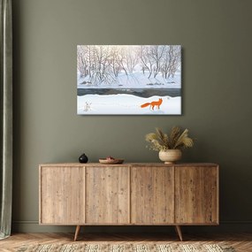 Obraz - Líška v zimnej krajine (90x60 cm)