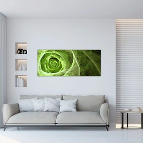 Obraz - Abstraktné ruže zelená (120x50 cm)