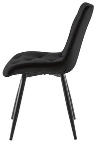 Jedálenská stolička Ralph Velvet, čierna