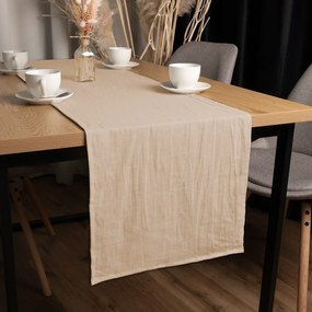 Biante Ľanový behúň na stôl LEN-013 Béžový 45x180 cm