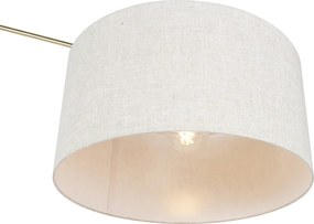 Stojaca lampa zlatá so svetlosivým tienidlom 50 cm nastaviteľná - Editor