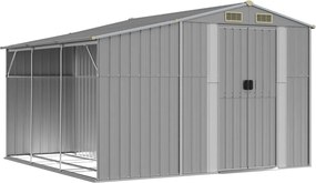 vidaXL Záhradná kôlňa sivá 277x279x179 cm pozinkovaná oceľ