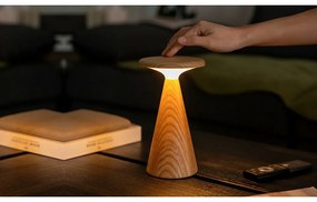 LED stolová lampa v prírodnej farbe s dreveným tienidlom (výška 21 cm) Sylva – Gingko