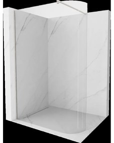 Mexen Kioto zaoblená sprchová stena Walk-in 80 x 200 cm, transparent 8 mm, brúsený nikel - 800-080-101-97-06