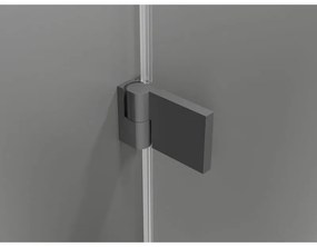 Mexen Lunar-B pravostranný výklopný sprchový kút 85 x 80 cm, číre sklo, grafitová, 832-085-080-95-00-P