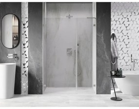 Mexen Lunar-B, L Otočné ľavé sprchové dvere 135 cm, 8mm číre sklo, oceľový profil, 832SL-135-050-97-00-L