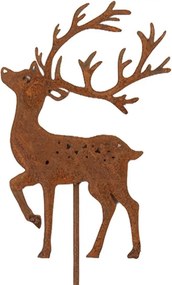 Rustikálny hrdzavý zápich jeleň Deer Rust - 8*1*35 cm