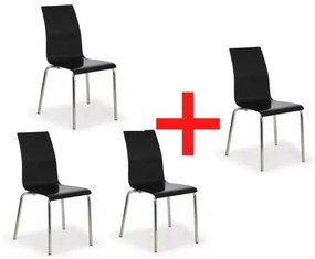 Jedálenská stolička BELLA, čierna, 3+1 ZADARMO