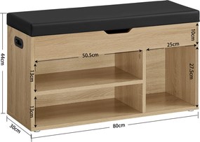 Dekorstudio Skrinka na topánky s podsedákom - dub sonoma - LHS030B11
