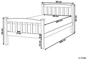 Drevená posteľ 90 x 200 cm biela GIVERNY Beliani