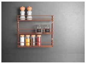 Nástenný regál na koreničky s 3 policami v medenej farbe Metaltex