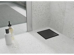 Mexen Flat nerezová podlahová vpusť 15x15 cm, čierna, 1710015