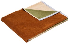 Hübsch Bavlnená osuška Block Brown/Multicolour 70 x 140 cm