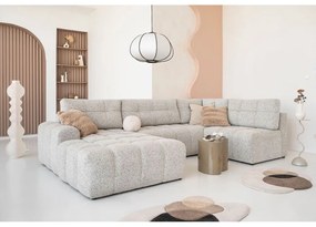 Béžová rozkladacia modulárna rohová pohovka s úložným priestorom (pravý roh) Lulu – Miuform