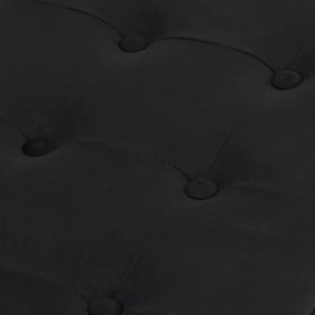 Skladacia lavička s vekom XL zamatová, čierna