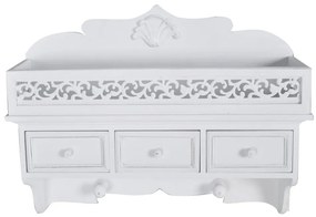 vidaXL Nástenná skrinka s policou, 3 zásuvkami a 2 háčikmi