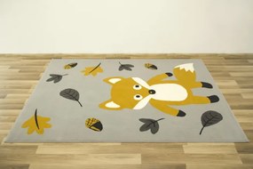 Detský koberec Kids 534431/89945- Lišiačik, sivý