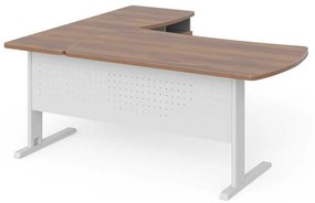 Rohové pracovné miesto Manager 180 x 160 cm, pravé, orech warmia / sivá