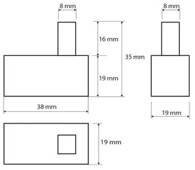 Sapho, X-SQUARE háčik hranatý, XQ202