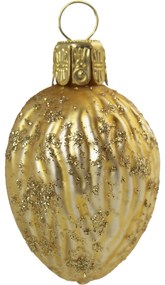 Bella Rose Sklenená vianočná ozdoba Orech Zlatá Mat