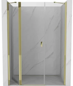 Mexen, Mexen Mist Otočné sprchové dvere 120 cm, transparentné, zlaté - 8A4-120-001-50-00