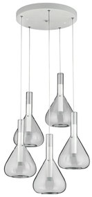 Biele LED závesné svietidlo so skleneným tienidlom ø 55 cm Cipera – CINQUE