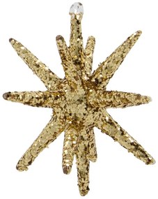 House Doctor Vianočná ozdoba Spike Small Brown Glitter – set 4 ks