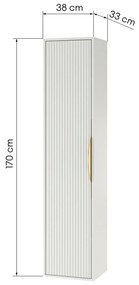 Závěsná koupelnová skříňka Avila 38 cm bílá/zlatá