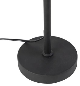 Stolová lampa čierna s plyšovým tienidlom s dizajnom listov a zlatým vnútorným priestorom - Parte