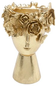 Flowercrown dekoratívny kvetináč zlatý 20 cm