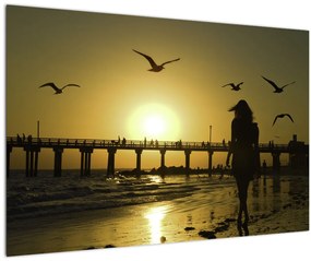 Obraz - Prechádzka po pláži (90x60 cm)