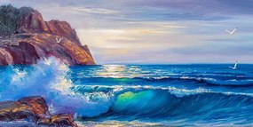 Obraz morské vlny na pobreží Varianta: 100x50