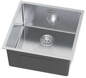 Erga HD, 1-komorový oceľový drez 440x440x210 mm, oceľová, ERG-MLS-HD4444