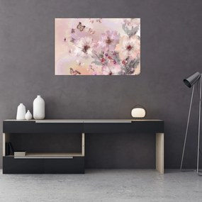 Obraz - Umelecká koláž s motýľmi (90x60 cm)