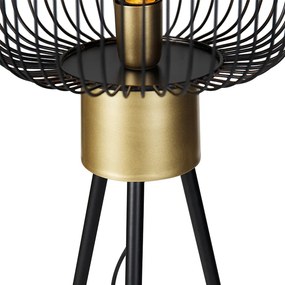 Dizajnová stojaca lampa čierna so zlatom - Mayelle