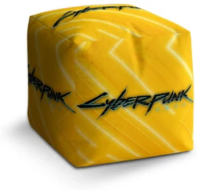 Sablio Taburet Cube Cyberpunk 2077 Žltý: 40x40x40 cm