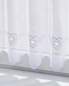 Vitrážková záclonka žakárová Heart výška 40 cm na metre