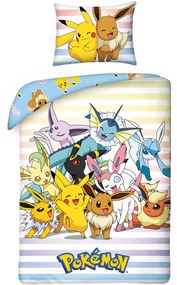 DETSKÉ BAVLNENÉ OBLIEČKY POKEMON 140X200 CM, 1KS 70X90 CM VZOROVANÉ