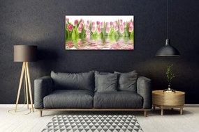 Skleneny obraz Tulipány rastlina príroda 125x50 cm
