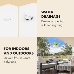 Blumfeldt Laren, závesný kvetináč, Ø 28 cm, Polystone, s prírodnými lanami, súprava 2 kusov