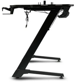 Herný stôl SNAKE s LED RGB podsvietením 100x60 cm čierna