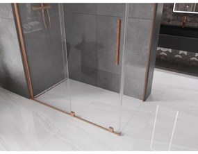 Mexen Velar, sprchový kút s posuvnými dverami 160(dvere) x 70(stena) cm, 8mm číre sklo, medená matná, 871-160-070-01-65