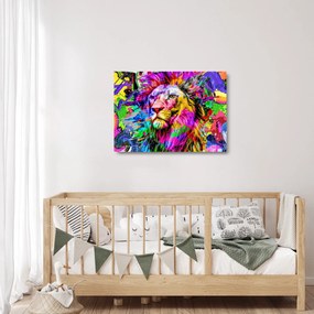 Sklenený obraz - 3D sklenený obraz leva (70x50 cm)