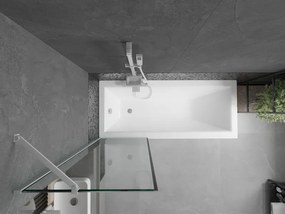 Mexen Next, vaňová zástena 1-krídlová 60 x 150 cm, fixné krídlo, 6 mm číre sklo s čiernym vzorom, chrómový profil, 895-060-000-00-70-01