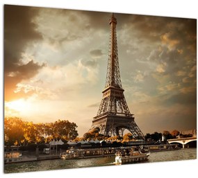 Sklenený obraz - Eiffelova veža, Paríž, Francúzsko (70x50 cm)