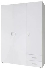 Sconto Šatníková skriňa SEBA 3 biela